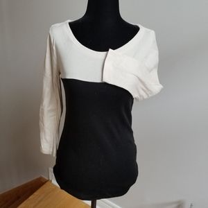 J.Crew quarter sleeves colour block t size small